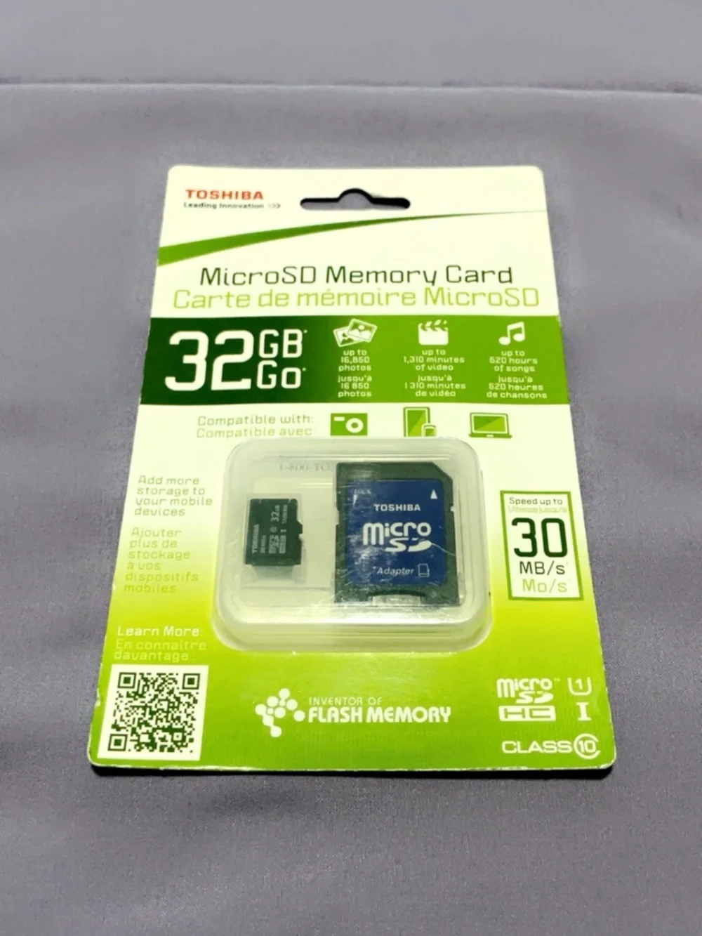 Toshiba 32GB MicroSD Memory Card with Adapter